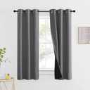 SABALANICA 2 Panels 100% Blackout Curtains, Lightweight Thermal Insulated Grommet Drapes for Bedroom Living Room, Light Blocking Window Treatment, Pack of 2, 37x54 Inches, Charcoal Grey
