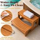 Wood Hot Tub Steps, Waterproof & Non-Slip Outdoor Spa, Pool Stairs