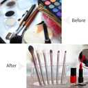 Plastic Pen Holder Display Stand, Set of 8 - 6-Slots Eyebrow Pen Stand, Makeup Brush Rack Organizer, Durable Acrylic for Home Office and Store Use (Clear)