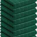 Homaxy 100% Cotton Terry Kitchen Towels(Dark Green, 13 x 28 inches), Checkered Designed, Soft and Super Absorbent Dish Towels, 8 Pack