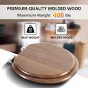 Round Toilet Seat Molded Wood Toilet Seat with Quietly Close and Quick Release Hinges, Easy to Install also Easy to Clean by Angol Shiold (Round, Natural)