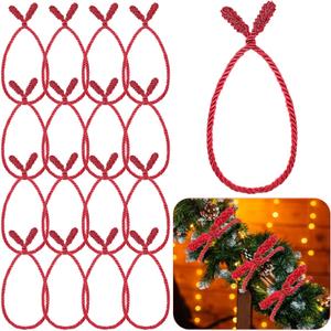 Zhengmy 16 Pcs 20 Inches Christmas Garland Ties Christmas Decorative Twist Ties for Banister Reusable and Flexible Twist for Xmas Home Decorations Holiday Craft Wrapping (Red)