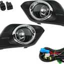 Silscvtt 2-Pack Fog Lights Lamps Replacement for Nissan Rogue 2014-2016 with Bulbs+Switch+ Bezel Passenger and Driver Side 26150-8990B 26150-8993B