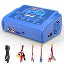 LiPo Battery Charger RC Balance Fast Battery Charger Discharger 80W 6A Smart Digital Battery Pack Charger for 1S-6S LiPo Life Li-ion 1-15S NiCD NiMH PB Smart Battery Batteries for RC Car (Blue)