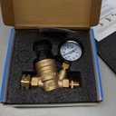 RVGUARD RV Water Pressure Regulator Valve With An Adjustable Knob, Tool-Free, CSA Approved, Lead-Free Brass Water Pressure Reducer with Gauge and Inlet Screen Filter for RV Camper Travel Trailer