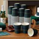 100Pcs Tartan Plaids Decoration Baby Shower Disposable Cups Blue Green Baby Shower Party Supplies 9 Oz Paper Cups Vintage Birthday Table Decoration for Guest Wedding Birthday Party Supplies