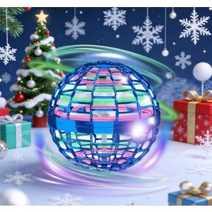 Flying Orb Ball Toys, 2025 Upgraded Toy, Hover Ball Boomerang Fly Fidget Spinner Hand Controlled Mini Drone Cosmic Globe Spinning Cool Toys for 6 7 8 9 10+ Year Old Boys Girls Teens (Blue)