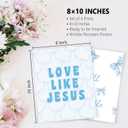 YQDEJ Coquette Blue Bow Inspirational Christian Wall Art Prints Set of 4, Preppy Room Decor, Coquette Room Decor, Preppy Blue Bible Verse Posters for Girls Bedroom Apartment Dorm Decor, 8x10 Unframed