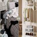 YMYNY Coat Rack Wall Mounted, 70.87H Clothes Garment Rack, Freestanding Tall Closet Organizer,Industrial Clothes Stand for Entryway Hallway Bedroom White UHGR003W