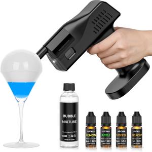 Smoking Gun for Cocktails and Food, Handheld, One Key Operation, 5000mAh Rechargeable Battery, with 1.4-inch Color Screen, for Wine, Drinks, Coffee, Bar, Party