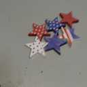 COCHIE 4th of July Decorations Wooden Star Set of 6, Labor Day Decor, Patriotic Memorial Day Tiered Tray Decor, Red White and Blue Veterans Day Decorations for Home Office Table Shelf (Vintage)