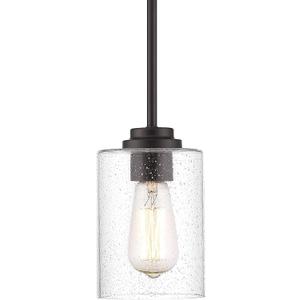 Beionxii Glass Pendant Light | Farmhouse Mini Pendant Lighting for Kitchen Island Dining Room Over The Sink, Oil Rubbed Bronze with Bubble Glass - DMD9002-1H/1PK