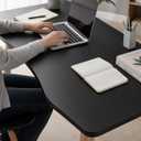 40 Modern Computer Desk Black Study Writing Table with 15 Arc Rounded Corners & Angled Wooden Leg Support for Enhanced Stability, Desk for Home Office, Gaming, Laptop & Workstation