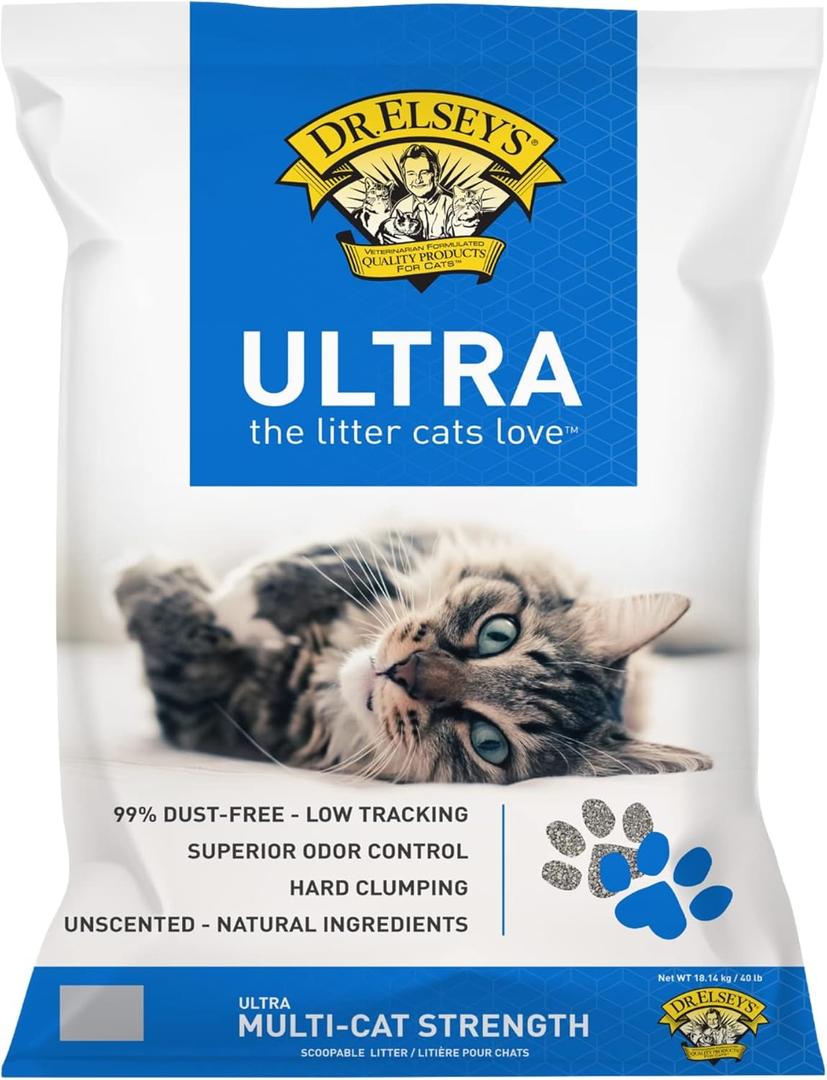 Dr. Elsey's Ultra Premium Clumping Cat Litter, 40 pound bag ( Pack May Vary )
