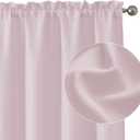 Chyhomenyc Bennet Blush Pink Curtains 63 Inch Length 2 Panels, Faux Linen Textured Semi Sheer Light Filtering Soft Airy Rod Pocket Window Treatment Drapes for Living Room Bedroom, Each 40" Wx63 L