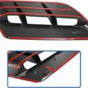 X AUTOHAUX 2pcs Car Hood Air Vent Trim Decorative Vent Cover Bezels Black for Dodge Challenger 2015-2020 SXT
