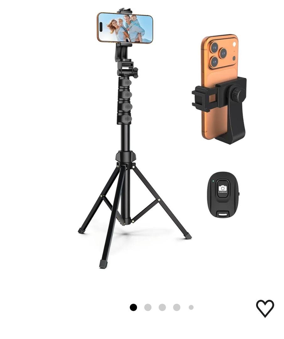 64” Tripod for Cell Phone & Camera, Phone Tripod with Remote and Phone Holder, Sturdy & Stable Height Adjustable Multi-Angle Shot Selfie Stick Tripod for Video Recording