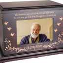 Cremation Memorial Urns for Human Ashes Adult Male Female, Wooden Picture Frame Urns Box and Casket for Men Women Child, Burial Funeral for Ashes, Holds Up to 250 LBS (XL - Walnut)