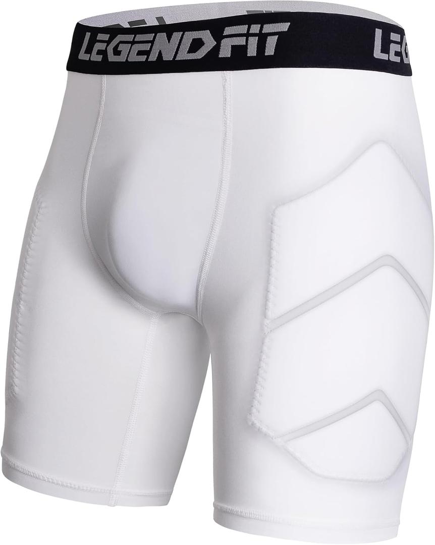 Boys Youth Baseball Padded Sliding Shorts w/Cup Pocket (No Cup) Protective Compression Underwear Softball Football Lacrosse (Medium)