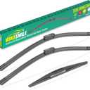 26" 17" 12" Windshield Wiper Blades Replacement for Honda HRV HR-V 2023 2024 2025 Premium All Weather Front Rear Wipers Set - OEM Quality (Pack of 3)