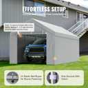VEVOR Carport Replacement Canopy Cover Top + Side Wall 12 x 20 ft, Garage Tent Shelter Tarp Heavy-Duty Waterproof & UV Protected, Easy Installation with Ball Bungees,Grey (Frame Not Included)