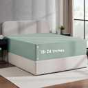 Nestl Sage Green Extra Deep Pocket King Fitted Sheet Only, Hotel Luxury King Size Fitted Sheets Easily Fits 18 to 24 Inch Mattress, Super Soft, Wrinkle-Free, and Breathable Sheets with Corner Straps