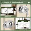 Moquin Crystal Door Knob with Keys, Round Style Glass Door Knob with Privacy Lock, Satin Nickel Classic Interior Crystal Doorknob for Bedroom, Bathroom