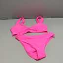 SUUKSESS Women Cutout Bikini Sets Push Up High Waisted Swimsuits 2 Piece (6-8, Pink) L
