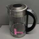 TOPZEE 1.7L Glass Electric Kettle for Coffee & Tea, Hot Water Boiler with 6 Preset Temperatures, Keep Warm and Memory Function, Auto Shut-off & Dry Boil Protection, BPA Free, Rapid Boil, 1500W, Silver