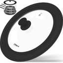 Universal Pan Lids, Silicone Pot lids for Pots, Pans & Skillets - Fits 11", 12" & 13" Diameter Cookware, Replacement Frying Pan lid, Dishwasher Safe (Black)