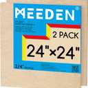 MEEDEN Unfinished Wood Canvas Board: 3/4 Deep 24x24 Wooden Canvas Panel Pack of 2 - Blank Cradled Wood Art Board for Painting