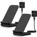 Wireless Charger Samsung Fast Charging Pad for Samsung Galaxy S25 Ultra/S25FE/S25 Plus/S24FE/S23/S22 Ultra/S21/S25 Edge, 2 Pack 15W Android Wireless Charger Pad Station and QC Adapter for Google Pixel