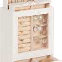 Homde Jewelry Organizer Girls Women Jewelry Box for Necklaces Rings Earrings Gift Bracelets Storage Case (White + Gold)