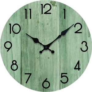 Wall Clock, Modern Wall Clocks Battery Operated, Silent Non Ticking Clock Decorative for Living Room, Office, Home, School (Light Green)