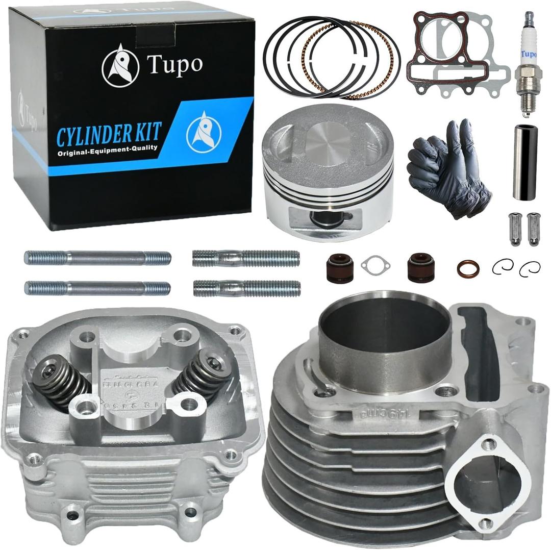 Tupo GY6150-57.4 Cylinder Kit Compatible with 125cc 150cc Jonway Jmstar Roketa Sunl Tank Peace Taotao ATV Moped Go Kart That Equipped With GY6 4-Stroke 157QMJ 152QMI Engine (Non EGR Type), Top End Kit