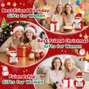 2 x Handmade Crochet Santa Claus Gifts for Friends,Cute Christmas Ornaments Decorations,Funny Christmas Best Friend Birthday Gifts for Women,Cute White Elephant Stocking Stuffers for Friend Bestie Sister