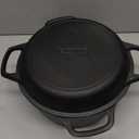 2-in-1 Pre-Seasoned Cast Iron Dutch Oven Pot with Skillet Lid Cooking Pan, Cast Iron Skillet Cookware Pan Set with Dual Handles, Indoor Outdoor for Bread/Frying/Baking/Camping/BBQ, 5 Qt