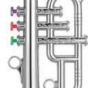 Lewtemi Silver Three-Valve Trumpet Musical Instruments Toy for Kid Toddler Fake Plastic Preschool Music Toy Gift Portable Wind Instrument Early Educational Teaching Songs Gifts for Toddlers Children