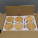 LANDNEOO 6 Pack 14oz Vintage Glass Coffee Mugs with Bamboo Lids and Spoons, Green Embossed Drinking Glasses for Iced Coffee, Tea, Latte