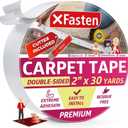 XFasten Double Sided Carpet Tape for Area Rugs 2 Inch x 30 Yards w/Mini Cutter, Residue-Free Carpet Tiles Tape, Heavy-Duty Rug Pad Gripper for Hardwood, Vinyl Flooring Underlayments, Laminate
