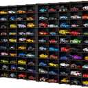 100 Car 1/64 Model Car Display Case,Toy Car Storage Organizer,Cars Storage Showcase, Wall Display Case,1/64 Display Case with Shelves,Wall Mounted Display Case,Toy Car Organizer (Black)
