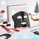 LED Light Therapy mask (E106A) for Face, LED Light Therapy Mask with Adjustable Brightness and Timer, Soft Silicone Red Light Therapy Mask for Home & Travel, Black