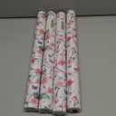 Retrify Pink Flowers Wrapping Paper Roll - 17 Inches x 32.8 Feet Mini Roll Cute Butterfly and Polka Dots Gift Wrap Paper for Mother's Day, Wedding, Birthday, Baby Shower, Holiday