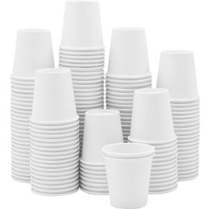 GUSTO 3 oz White Paper Cups [300 Count] Small Disposable Cups for Espresso, Tea, Samples & Mouthwash, Sturdy Hot & Cold Drinkware for Home, Office & Events (Formerly Comfy Package)