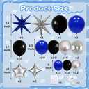 Blue and Black Balloon Arch Kit, Graduation Balloon Garland Royal Navy Blue Metallic Silver Black Latex Balloons Explosion Star Foil Balloons for 2026 Congrats Grad Prom Birthday Party Decorations