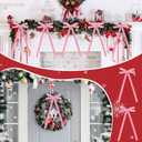 12 Pcs Velvet Bows for Christmas Tree, Pink Bows Ornaments for Garland Wreath Gift Wrapping Candy Bags Party DIY Decorations(8 x 17 Inch, Width of 1")