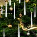 Lezonic Floating Candles with Wand Remote, Set of 12 Christmas Tree Candles, Magic Flameless Candles Battery Operated, Flikering Hanging LED Taper Candlesticks Halloween Xmas Decorations, 0.51" x 6.7"