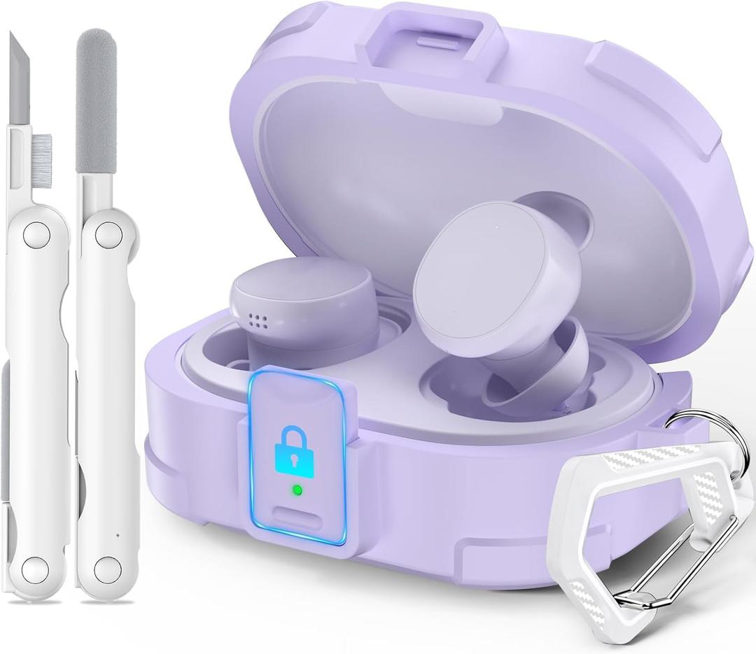 Safety Lock Case for Bose QuietComfort Earbuds Case(2024), Military-Grade Drop Protection Hard Case Cover for Bose New QuietComfort Bluetooth Earbuds with Cleaning Kit & Carabiner (Charger not Included)