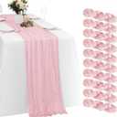 10 Pack Pink Cheesecloth Table Runner 120 Inch 10 FT Boho Gauze Cheese Cloth Long Table Runner Romantic Rustic Sheer Runners for Wedding Baby Shower Home Decor Holiday Decorations