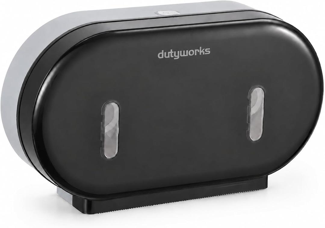 Commercial Jumbo Toilet Paper Dispenser Wall Mount
Holds 2 Rolls up to 9 in, Lockable, Visible Window, Sliding Divider, No-Drill Installation, Heavy Duty ABS